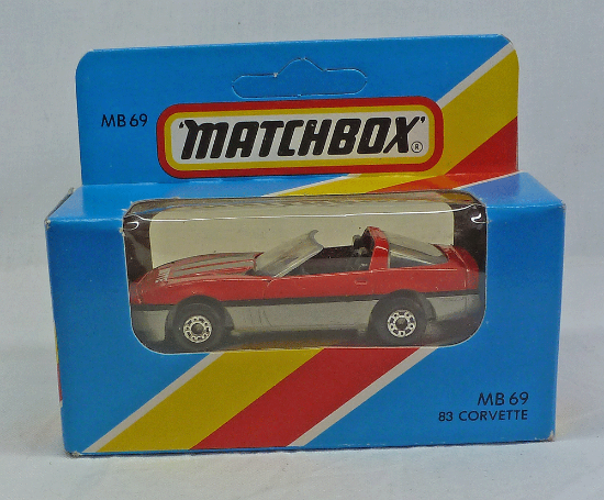 Picture of Matchbox Blue Box MB69 83 Corvette Red with Dot Dash Wheels