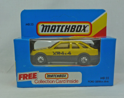 Picture of Matchbox Blue Box MB55 Ford Sierra XR4i Yellow with CP Wheels 