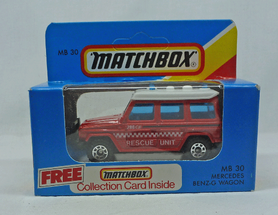 Picture of Matchbox Blue Box MB30 Mercedes Benz G-Wagon Red "Rescue Unit" [B]