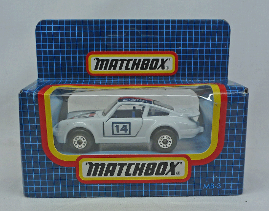 Picture of Matchbox Dark Blue Box MB3 Porsche Turbo White "Boss"