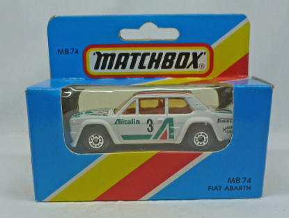 Picture of Matchbox Blue Box MB74 Fiat Abarth "Alitalia"  Dark Green Tampos