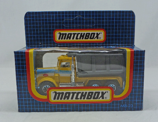 Picture of Matchbox Dark Blue Box MB23 Peterbilt Tipper Truck "Pace" Chrome Exhausts 