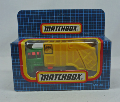 Picture of Matchbox Dark Blue Box MB36 Refuse Truck Green/Yellow