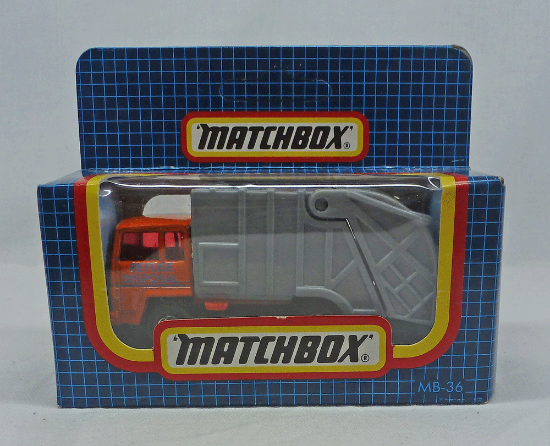 Picture of Matchbox Dark Blue Box MB36 Refuse Truck Orange/Grey
