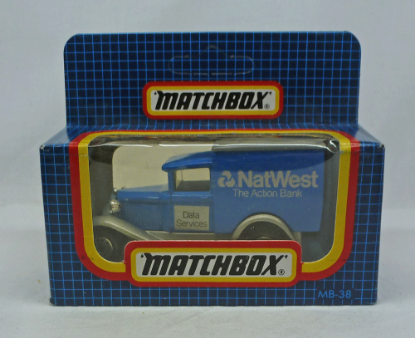 Picture of Matchbox Dark Blue Box MB38 Ford Model A Van "Nat West"