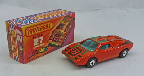 Picture of Matchbox Superfast MB27e Lamborghini Countach with DARK GREEN Tampos