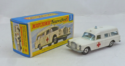 Picture of Matchbox Superfast MB3c Mercedes Ambulance Off White with Narrow Wheels