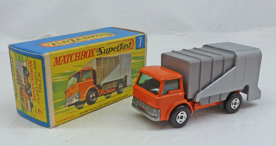 Picture of Matchbox Superfast MB7c Ford Refuse Truck Lighter Orange with Narrow Wheels