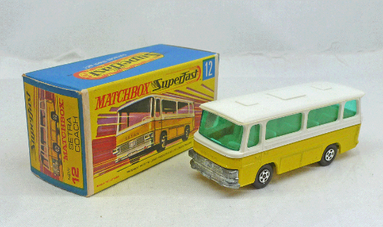 Picture of Matchbox Superfast MB12d Setra Coach Yellow with GREEN Windows