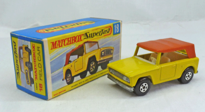 Picture of Matchbox Superfast MB18e Field Car Yellow with 5 Spoke Wheels G Box