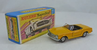Picture of Matchbox Superfast MB27d Mercedes 230SL Dark Yellow with Black Interior