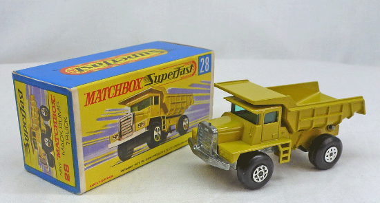 Picture of Matchbox Superfast MB28d Mack Dump Truck Chartreuse with Open Steps G Box
