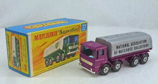 Picture of Matchbox Superfast MB32c Leyland Petrol Tanker PURPLE/SILVER NAMC