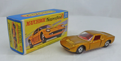 Picture of Matchbox Superfast MB33c Lamborghini Miura Gold RED Interior G Box