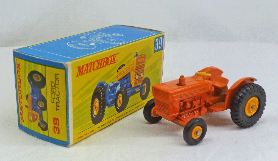 Picture of Matchbox Toys MB39c Ford Tractor LIGHT ORANGE with G Type Box 