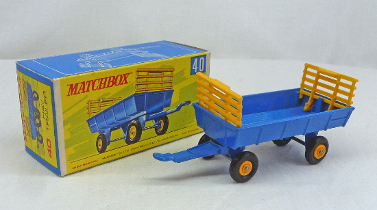 Picture of Matchbox Toys MB40c Hay Trailer Darker Blue with G Box 