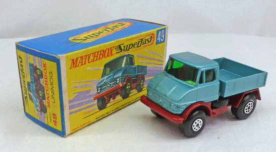 Picture of Matchbox Superfast MB49b Unimog Steel Blue with Plain Grille 