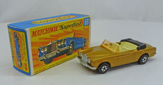 Picture of Matchbox Superfast MB69c Rolls Royce Silver Shadow Gold CI Charcoal Base