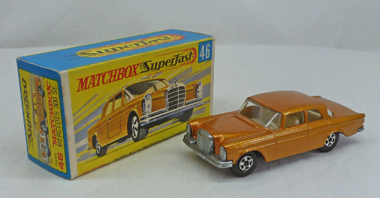 Picture of Matchbox Superfast MB46c Mercedes 300 SE Coupe Orangey Gold G Box