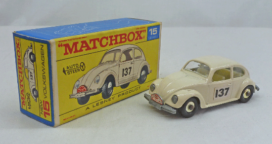 Picture of Matchbox Toys MB15d Volkswagen 1500 Saloon Pale Cream with 137 Labels