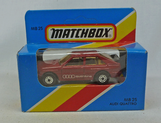 Picture of Matchbox Blue Box MB25 Audi Quattro Dark Red with 5 Arch Wheels