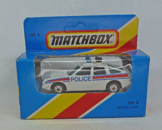 Picture of Matchbox Blue Box MB8 Rover 3500 Police Car Red/Blue Tampos 