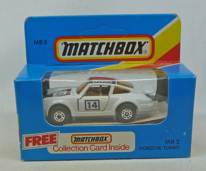 Picture of Matchbox Blue Box MB3 Porsche Turbo White with Tan Interior