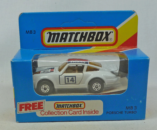 Picture of Matchbox Blue Box MB3 Porsche Turbo White with Tan Interior