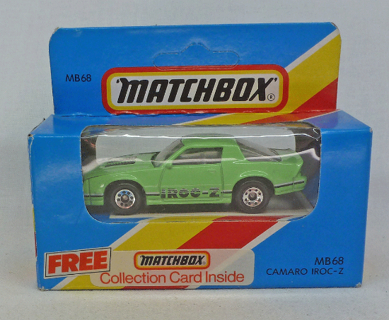 Picture of Matchbox Blue Box MB68 Camaro Iroc-Z Green with 8 Dot Wheels