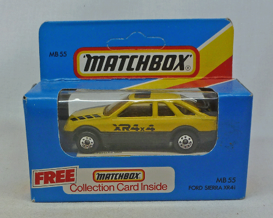 Picture of Matchbox Blue Box MB55 Ford Sierra XR4i Yellow with CP Wheels 
